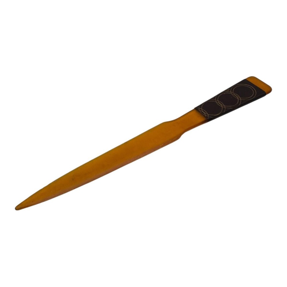 Bakelite Letter Opener Butterscotch Orange 7 3/4"H EUC 1950s